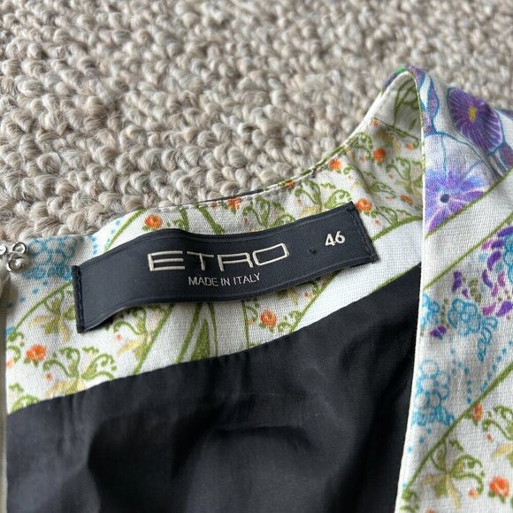 Etro Size 46 Made in Italy Art to Wear Art Deco Dress - Picture 9 of 11
